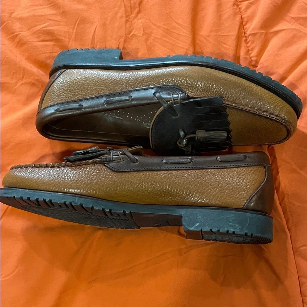 Allen Edmonds Brown and Black Tassel Loafers
